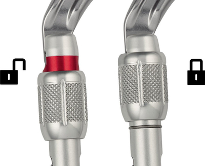 Овална алуминиумска карабинерка Petzl, завртково заклучување, сребрена