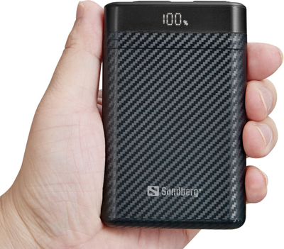 Powerbank Sandberg Survivor Nano, 10000 mAh, 20W PD, 2x USB-C, i zi