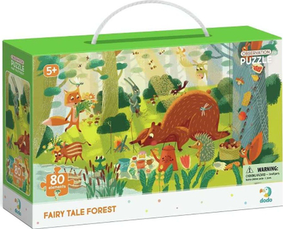 Puzzle edukativ Dodo Fairy Tale Forest, 80 copa, për kalamaj 5+, shumëngjyrësh