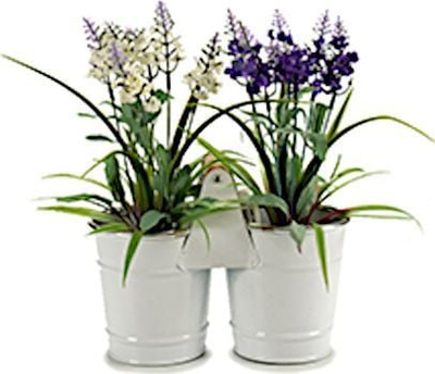Vazo dyshe Ibergarden Pot, çelik, e bardhë me argjend
