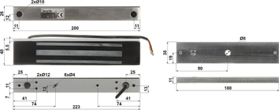 Bllokadë elektromagnetike JS-280W, 280 kg, inox, e argjendtë