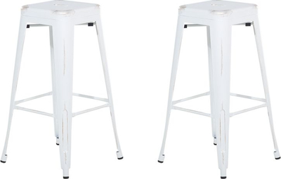 Set stolash bari vidaXL, 2 copë, çelik 76 cm, të bardha