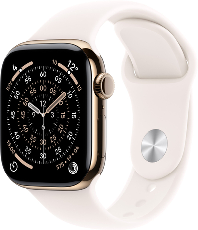 Ora inteligjente Apple Watch Series 11 GPS Cellular, 42mm, Titanium Gold, rrip Light Blush