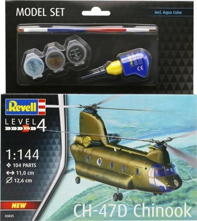 Model helikopter Revell CH 47D Chinook 63825, set ndërtimi, i papikturuar