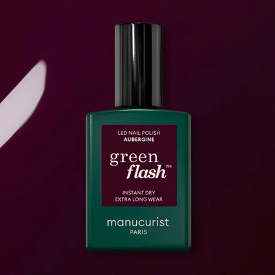 Llak thonjsh Manucurist Green Flash Aubergine, LED, qëndrueshmëri e gjatë, vjollcë e errët