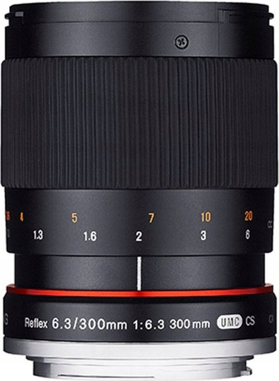 Objektiv Samyang Reflex 300mm F6.3, manual, për Canon, i zi