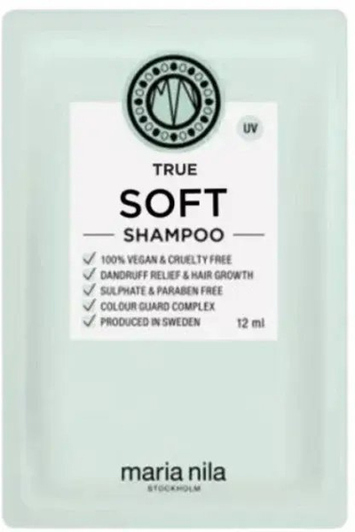 Shampo flokësh Maria Nila True Soft, kundër zbokthit, vegane, 12 ml