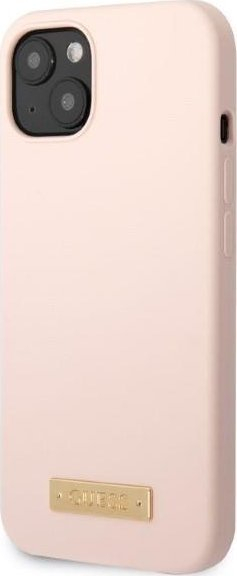 Mbulesë telefoni Guess GUHMP13MSBPLP për iPhone 13 6.1", silikoni, MagSafe, rozë
