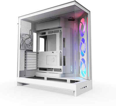 Kути за компјутер NZXT H9 Flow RGB 2025, mid tower, калено стакло, бела