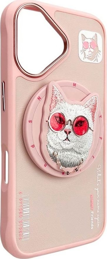 Калјак за телефон Nimmy Glasses Cool Cat, за iPhone 16 6.1", MagSafe, транспарентен