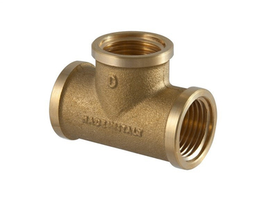 Lidhës tee TDM BRASS 15341438, bronz, për tuba uji
