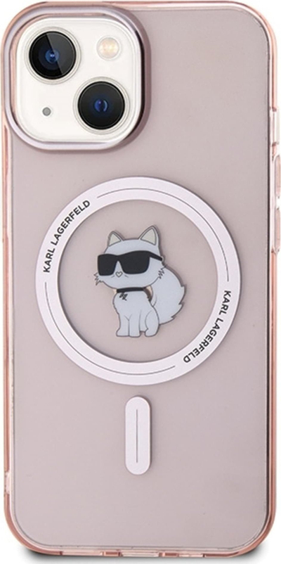 Mbulesë telefoni Karl Lagerfeld KLHMP15SHFCCNOP, për iPhone 15 14 13 6.1", MagSafe, rozë