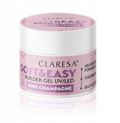 Xhel ndërtues për thonj Claresa Soft & Easy, 90g, UV LED, Blinking Pink