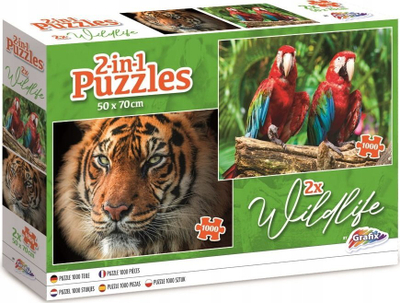 Puzzle Grafix Wildlife 2 in 1, 2x1000 pjesë, 50 x 70 cm, shumëngjyrësh