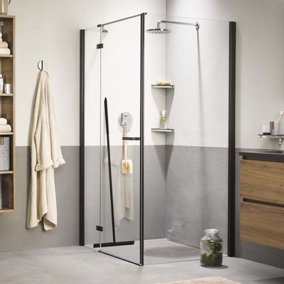 Fshesë dyshemeje Sealskin Deluxe për banjo, çelik inox, e zezë