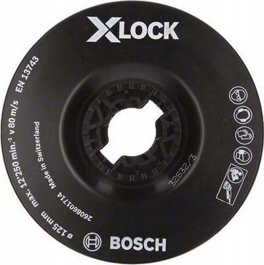 Pllakë mbajtëse Bosch X Lock Soft 125mm, plastike e fortë, për mulli këndi