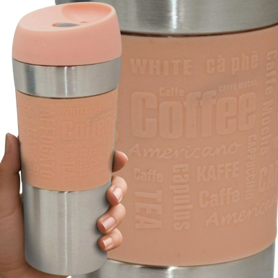 Gotë termike Excellent Houseware, 350ml, çelik inox, rozë
