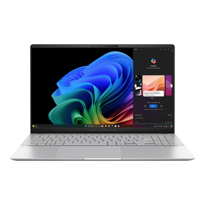 Laptop ASUS Vivobook S 15 S5507QA, 15,6\", 2.8K, Snapdragon X Elite X1E-80, 16GB RAM, 1TB SSD, ngjyrë argjendtë