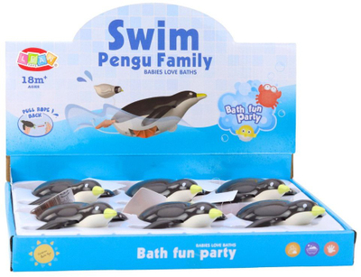 Lodër për banjo LeanToys Pinguin me dredhje, plastik, shumëngjyrësh
