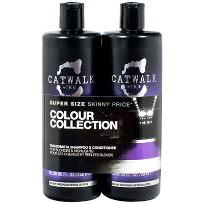 Set i kujdesit për flokë bjondë Tigi Catwalk Fashionista, shampo 750 ml + balsam 750 ml