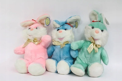 Lepur pelushi lodër Bunny, 33cm, me xhep me zinxhir, ngjyrë mente