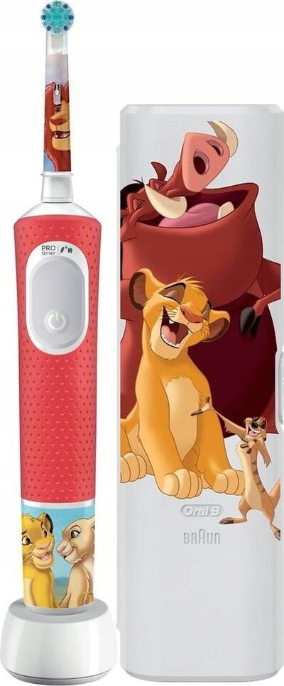 Furçë dhëmbësh elektrike Oral-B Vitality Pro Kids The Lion King, për kalamaj, e verdhë
