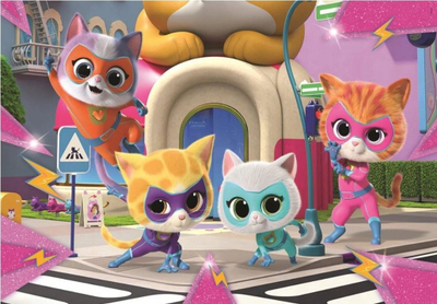 Puzzle për kalamaj Clementoni Supercolor SuperKitties, 2x20 copa, 3 vjeç, shumëngjyrësh