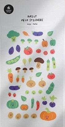 Stikerë dekorativë Suatelier Funny Vegetables, PVC, 10x19 cm, me ngjyra