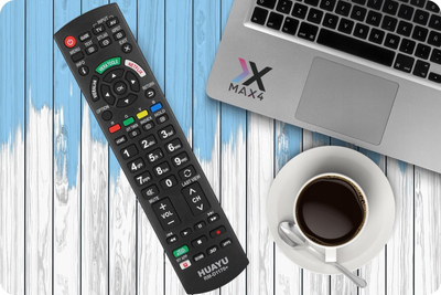 Telekomandë TV Huayu RM D1170+, universale PANASONIC, me bateri AAA, e zezë