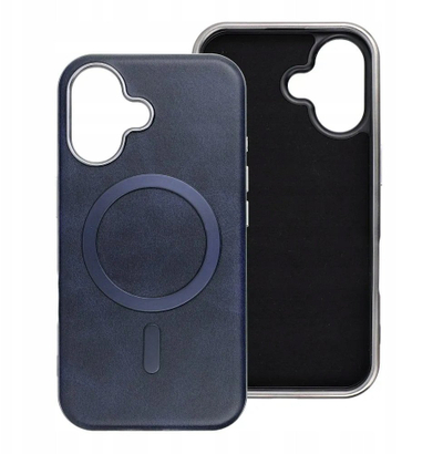 Maska за телефон OEM Gentleman Mag Cover за iPhone 12 Pro, компатибилна со MagSafe, еко-кожа, темно сина