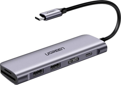 Stacion dokimi Ugreen CM195, USB C, HDMI 4K, gri