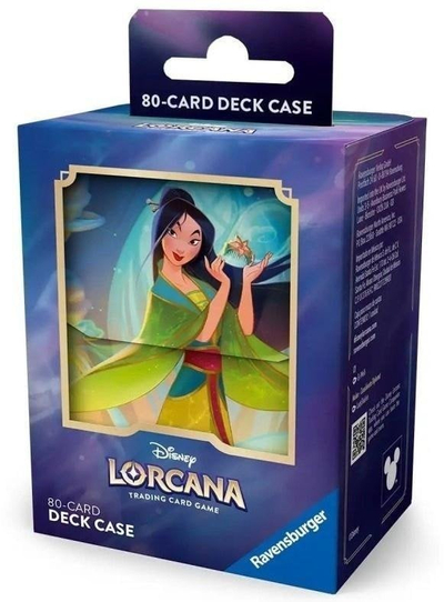 Kuti letrash Disney Lorcana Fabled Card Deck Case Mulan, mbrojtëse, shumëngjyrëshe