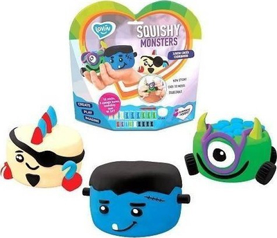 Set plastelinë Lovin Squishy Monsters, me drita, 3 figura, shumëngjyrësh