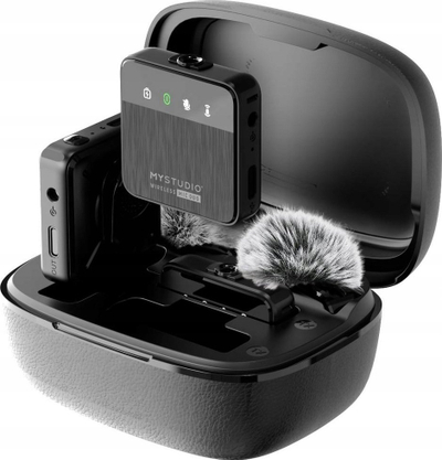 Безжичен микрофон Easypix MyStudio Mic Duo, 2 канали, сет со 2 лавалиера, црн