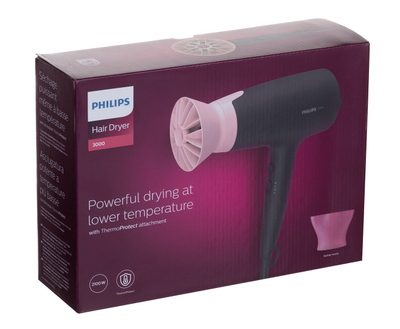 Tharëse flokësh Philips Series 3000 BHD350/10, 2100W, jonizim, e bardhë