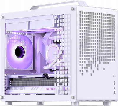 Kuti PC Jonsplus Z20, Micro ATX, me dorezë bartëse, e bardhë