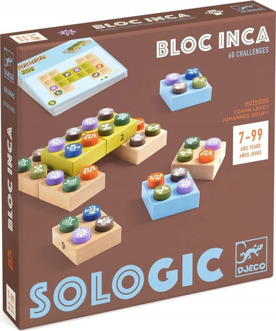 Lojë logjike Djeco Sologic Bloc Inca, 60 sfida, dru, shumëngjyrëshe