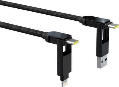 Кабел за полнење Rolling Square InCharge XL 2m, повеќепортен, црн