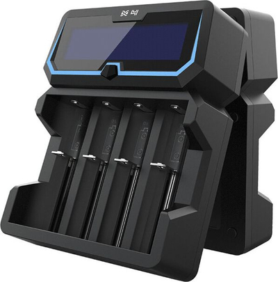 Karikues baterish Xtar X4, 4 kanale, ekran LCD, i zi