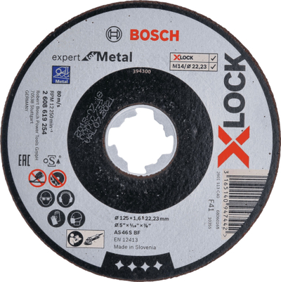 Disk për prerjen e metalit Bosch X-LOCK, 125x1.6mm