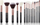 Set furçash grimi Jessup T160, 15 copë, profesional, i zi me rozë metalike