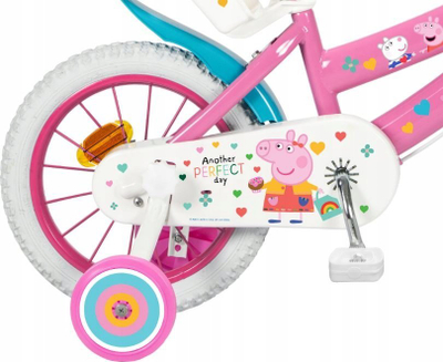 Детски велосипед Peppa Pig 1495, 14", со помошни тркала, розов