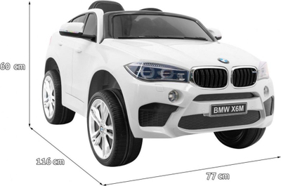 Makina elektrike për kalamaj BMW X6M, me pult, drita LED, e bardhë