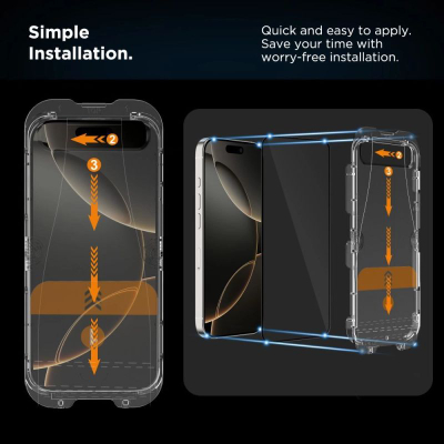 Xham mbrojtës Tech-Protect Quick Set+ për iPhone 17, 9H, set 2 copë, i zi