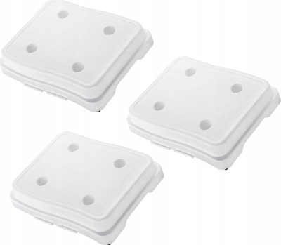 Shkallë antirrëshqitëse për banjo, set 3 copë, lartësi e ulët, e bardhë