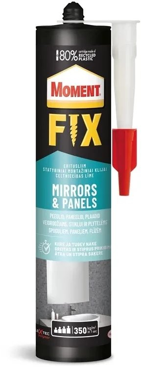 Ngjitës ndërtimi Henkel Moment Fix Mirrors and Panels, 440g, i bardhë, që s’e ha uji