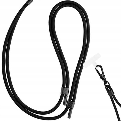Rrip qafe për telefon FIXED NeckUni, për kapak të pasëm, 76 cm, i zi