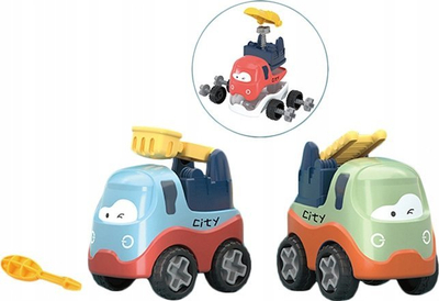 Lodër makina ndërtimi Artyk Mini Cars, set me 2 copë, me kaçavidë, shumëngjyrëshe