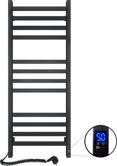 Radiator banjoje Navin Avangard 480×1200, elektrik, me sensor, i zi mat