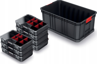 Kuti modulare transporti Modular Solution, 7 organizues, 52x32.9x21 cm, e zezë